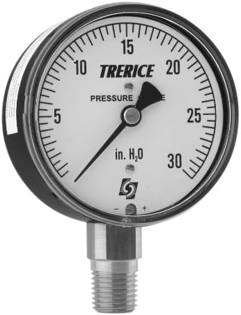 TRERICE Trerice 760B2502LT675 Low Pressure Gauge 2.5 inches Dial 0/3 Psi 1/4 inches NPT Brass Connection Lower Mount
