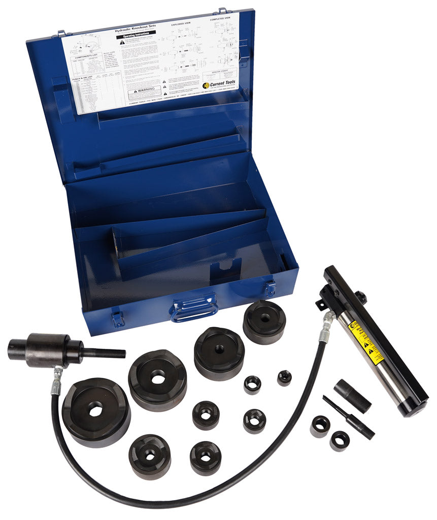 CURRENT TOOLS Current Tools 154 1/2 inches – 4 inches standard hydraulic knockout set