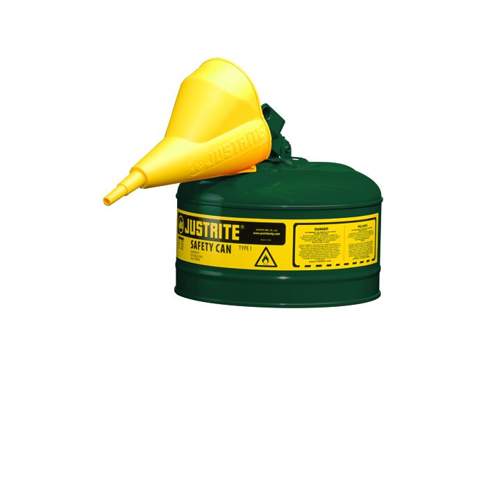 JUSTRITE Justrite 7125410 Safety Can with Funnel, Type 1 2.5 Gallon
