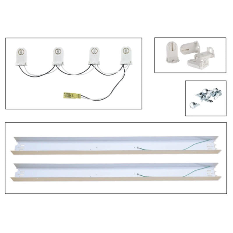 KEYSTONE TECHNOLOGIES Keystone Technologies KT-RKIT-SP-W-82-C4-4LED-DP 8ft 4-Lamp Strip Kit for Type B T8 LED Tubes 25W Pack 5 Replaces KTRKITSPW82C44LEDDP