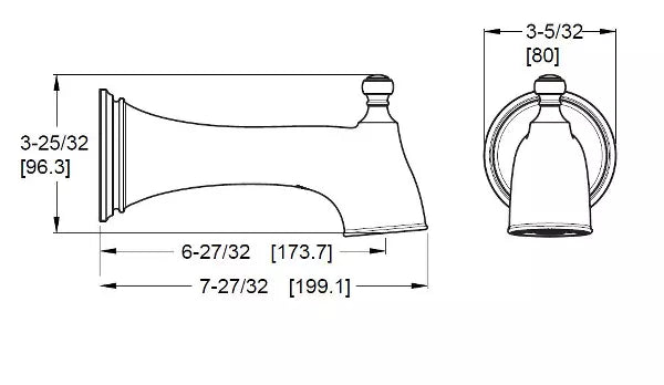 PFISTER Pfister TBS-03SHWC Transitional Round Tub Spout 6-13/16 inches