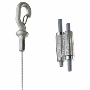 NVENT Nvent SLK15L3 Tool-Free 1.5 mm Wire Rope Hanger Kit with Hook End-Fitting 9.9 ft Long