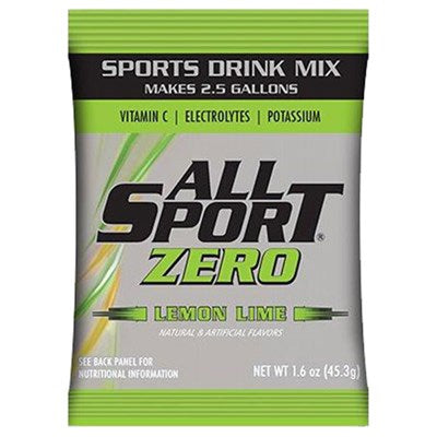 ALL SPORT All Sport 10122632 Zero Lemon Lime Powder Pouch 2.5 Gallon 30 Pack
