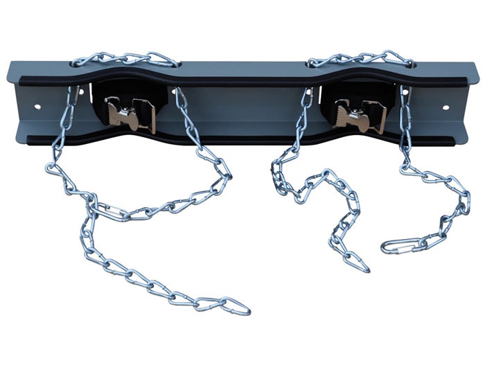 JUSTRITE Justrite 35268 Steel Gas Cylinder Support Bracket With Chain Two 12 Inch Cylinder Capacity Wall Mount