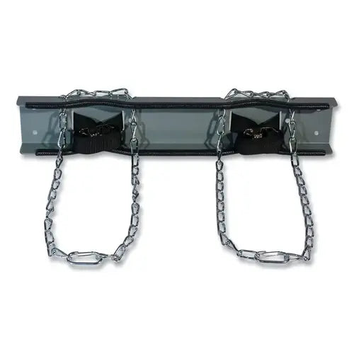 JUSTRITE Justrite 35268 Steel Gas Cylinder Support Bracket With Chain Two 12 Inch Cylinder Capacity Wall Mount