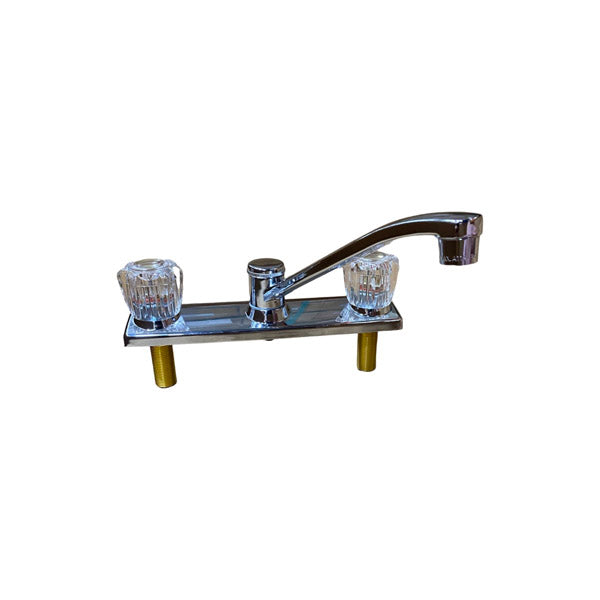 WAL-RICH Wal-Rich 4701004 8″ two-handle sink faucet with acrylic handles, with sprayer