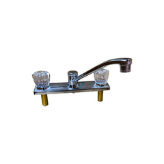 WAL-RICH Wal-Rich 4701004 8″ two-handle sink faucet with acrylic handles, with sprayer