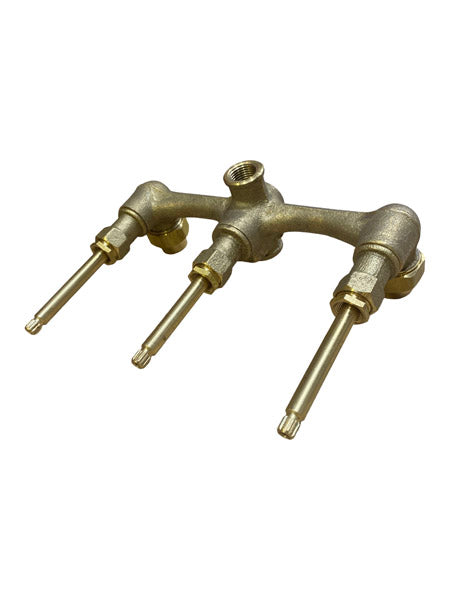WAL-RICH Wal-Rich 4703302 8 three-handle tub/shower faucet with tub spout, shower head, and shower arm