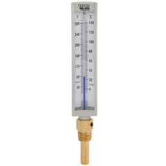 WAL-RICH Wal-Rich 1722000 W-R Straight Brass Well Thermometer 6 inch 40F - 280F