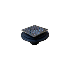WAL-RICH Wal-Rich 0523018 2 inch No-Hub Cast Iron Shower Drain With 4 inch Square Strainer