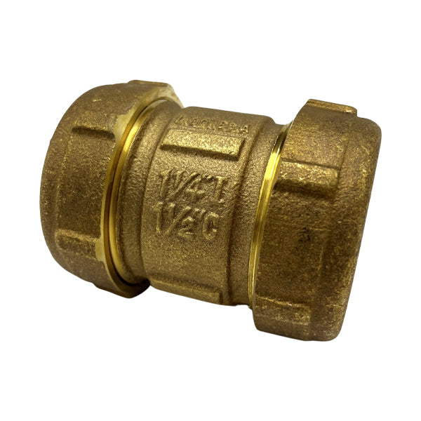 WAL-RICH Wal-Rich 4531008 1 1/4″ Short Brass Compression Coupling Lead-Free