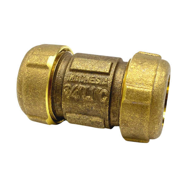 WAL-RICH Wal-Rich 4531004 3/4 inches Short Brass Compression Coupling (Lead-Free)