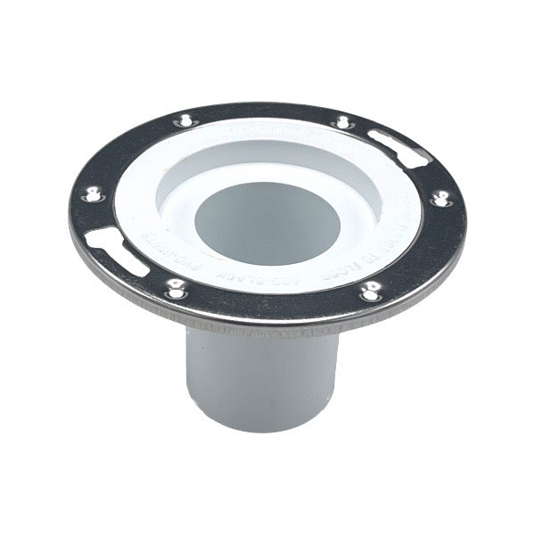 WAL-RICH Wal-Rich 1346110 3 inches Insert x 4 inches Long PVC Closet Flange with SS Ring