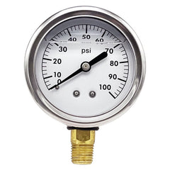 WAL-RICH Wal-Rich 1712604 2 1/2 inch 100 PSI Liquid Filled Gauge