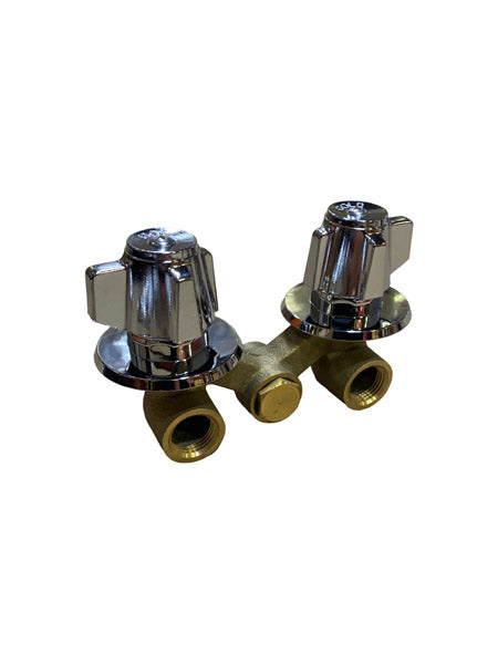 WAL-RICH Wal-Rich 4703502 4″ chrome two handle stall shower faucet