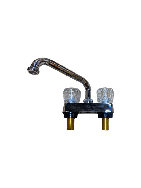 WAL-RICH Wal-Rich 4707004 4 inch two-handle chrome plated laundry tray deck faucet with acrylic handles