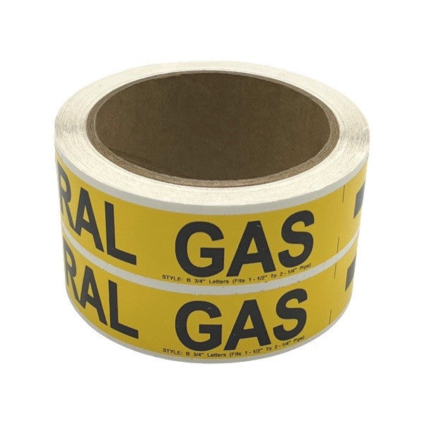 WAL-RICH Wal-Rich 2425074 Medium Gas Piping Label 100/Roll