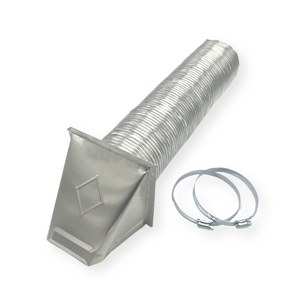 WAL-RICH Wal-Rich 0811108 4 inches x 8 feet dryer vent kit with metal hood and corrugated metal hose