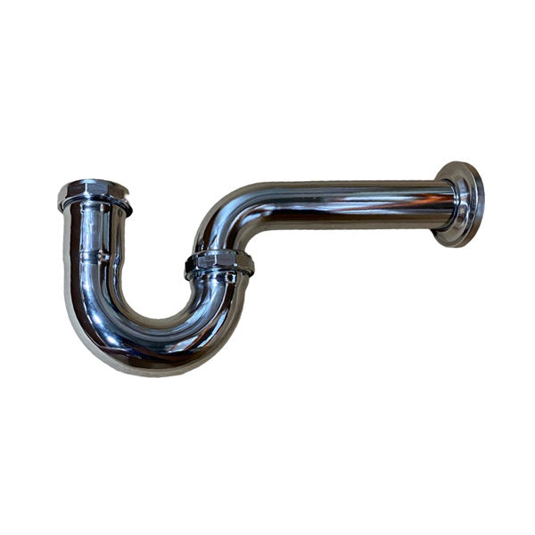 WAL-RICH Wal-Rich 1205013 1-1/2 inch Chrome Plated Tubular Brass P-Trap Less Cleanout 17 Gauge
