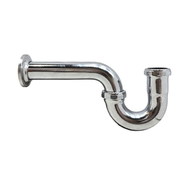 WAL-RICH Wal-Rich 1205013 1-1/2 inch Chrome Plated Tubular Brass P-Trap Less Cleanout 17 Gauge