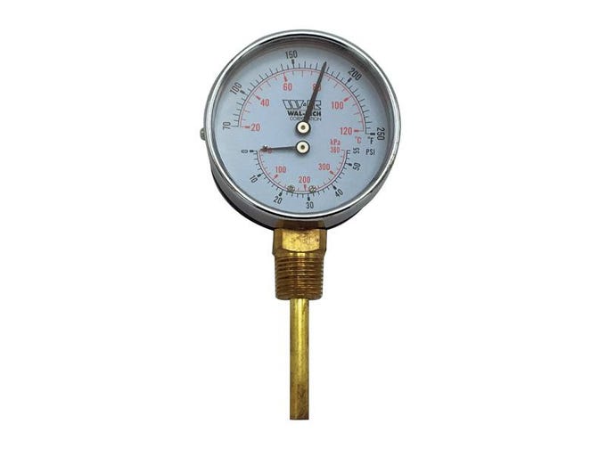 WAL-RICH Wal-Rich 1711009 3 1/4 inches bottom connection tridicator 1/2 inches NPT