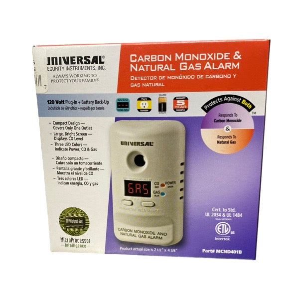 WAL-RICH Wal-Rich 1982052 USI Plug-In Gas Detector With Screen 120-volt AC