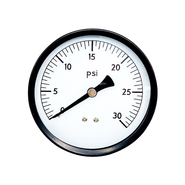 WAL-RICH Wal-Rich 1714202 3 1/2 inch 30 PSI 1/4 inch backoutlet press gauge
