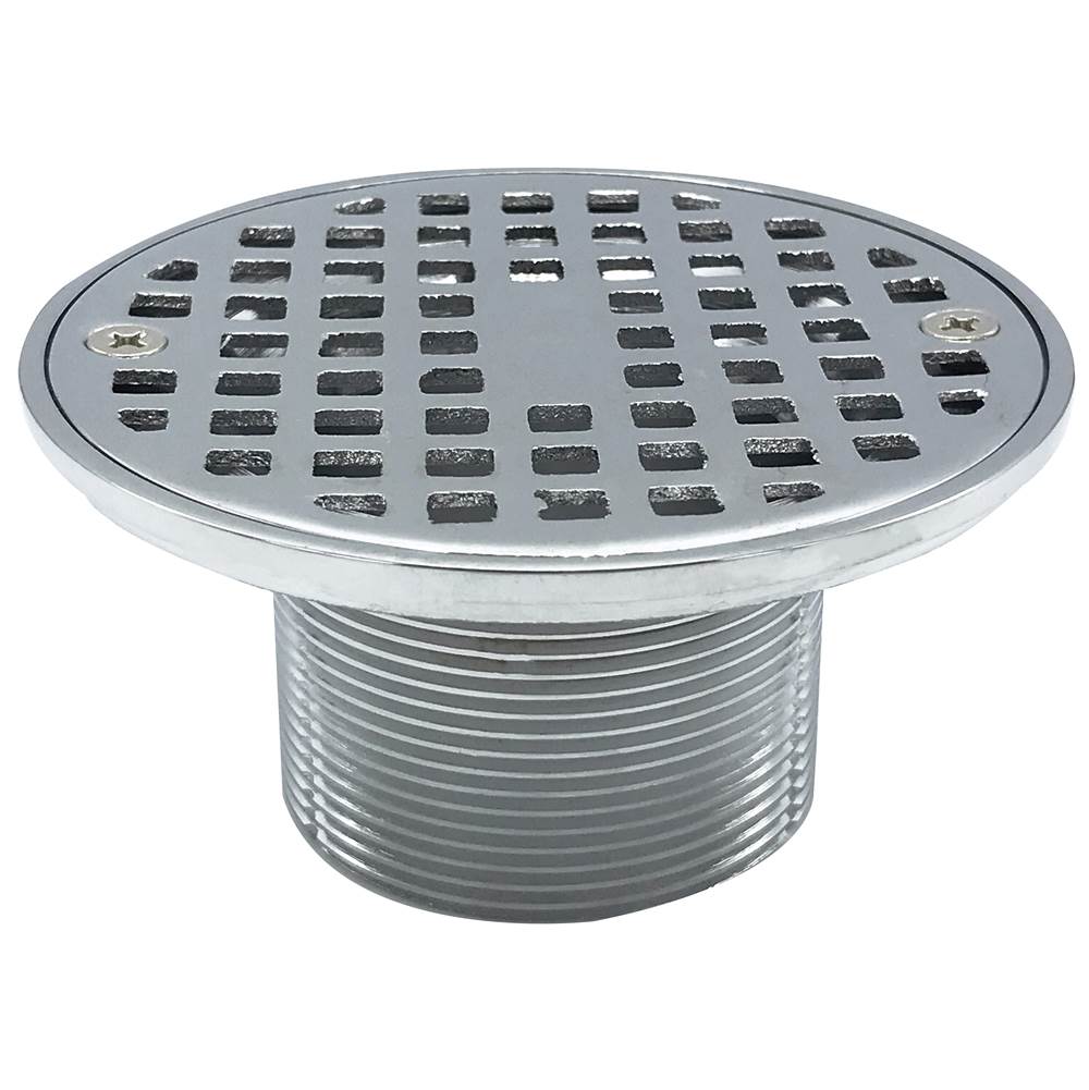 WAL-RICH Wal-Rich 0523022 2 inch chrome-plated brass shower strainer for shower pan liner drain round
