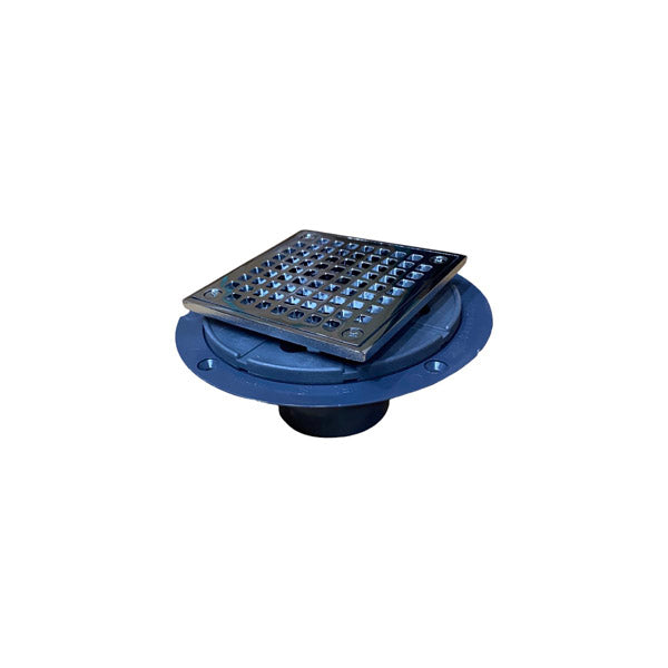 WAL-RICH Wal-Rich 0523016 2 inches pvc shower pan liner drain with chrome plated brass square strainer 4 inches 12 pack