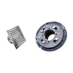 WAL-RICH Wal-Rich 0523016 2 inches pvc shower pan liner drain with chrome plated brass square strainer 4 inches 12 pack