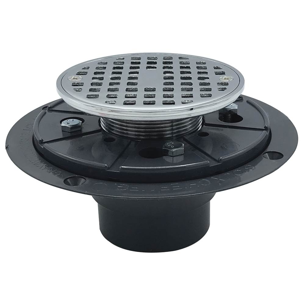 WAL-RICH Wal-Rich 0523014 Pvc Shower Pan Liner Drain With Chrome-Plated Brass Strainer 12 Pack