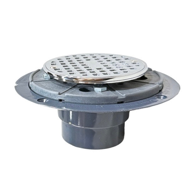WAL-RICH Wal-Rich 0523014 Pvc Shower Pan Liner Drain With Chrome-Plated Brass Strainer 12 Pack