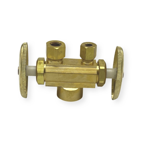 WAL-RICH Wal-Rich 4220704 1/4″ OD X 3/8″ OD X 1/2″ IPS Dual Shutoff Stop (Lead-Free)