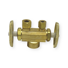 WAL-RICH Wal-Rich 4220704 1/4″ OD X 3/8″ OD X 1/2″ IPS Dual Shutoff Stop (Lead-Free)