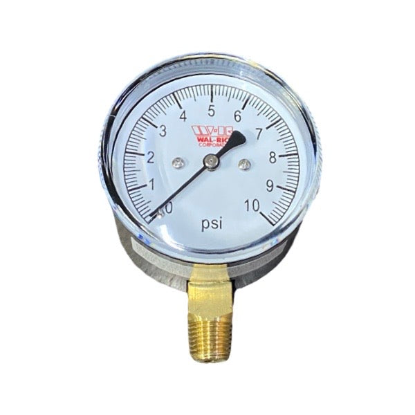 WAL-RICH Wal-Rich 1715502 Gas Test Diaphragm Gauge 0-10 PSI 2-1/2 Inch