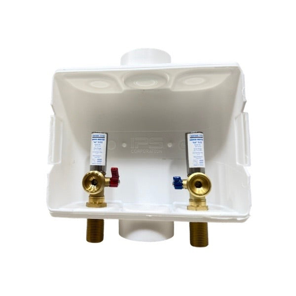 WAL-RICH Wal-Rich 0431010 washing machine box with 1/4-inch turn valves with arresters 10 pack