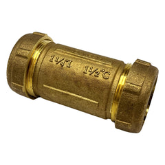 WAL-RICH Wal-Rich 4532008 1 1/4 inch Long Brass Compression Coupling