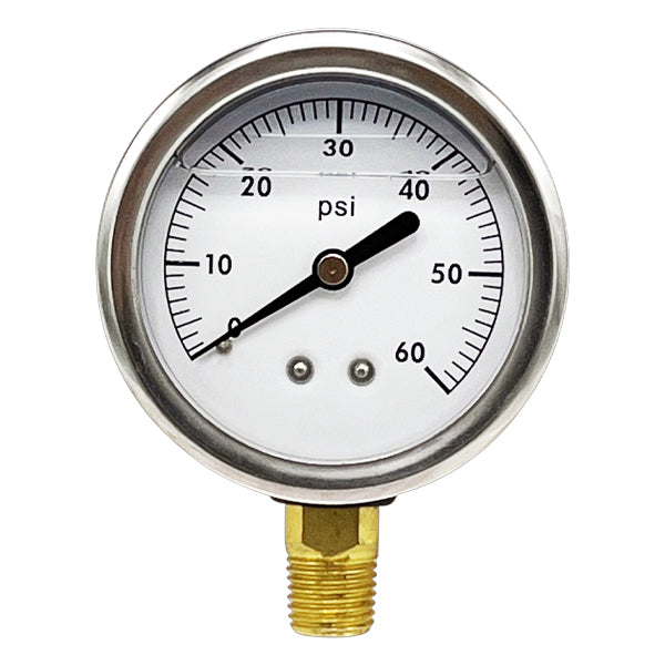 WAL-RICH Wal-Rich 1712602 2 1/2 inches 60 PSI Liquid Filled Gauge