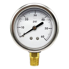WAL-RICH Wal-Rich 1712602 2 1/2 inches 60 PSI Liquid Filled Gauge