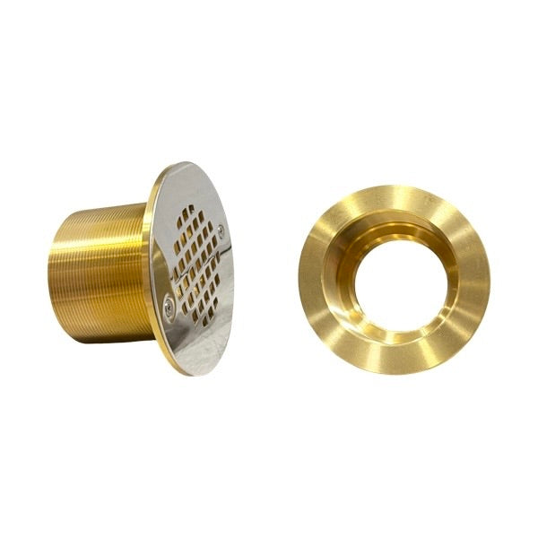 WAL-RICH Wal-Rich 0521020 2 inches IPS Extra Long Brass Urinal/Shower Strainer