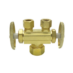 WAL-RICH Wal-Rich 4220602 Dual Shutoff Stop 3/8 inches OD x 3/8 inches OD x 5/8 inches OD Lead-Free