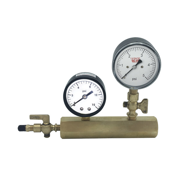 WAL-RICH Wal-Rich BDGT-5 gas test kit with double-tapped manifold 5 psi 2 1/2 inch gauge 1 pack