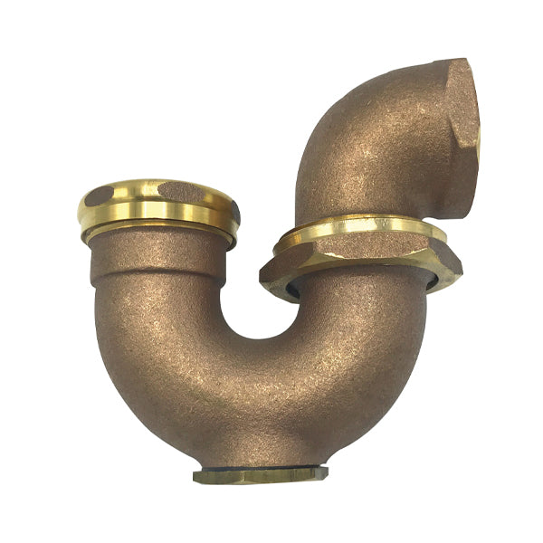 WAL-RICH Wal-Rich 1212004 1 1/2 inches x 1 1/4 inches Rough Brass L.A. Trap With Cleanout