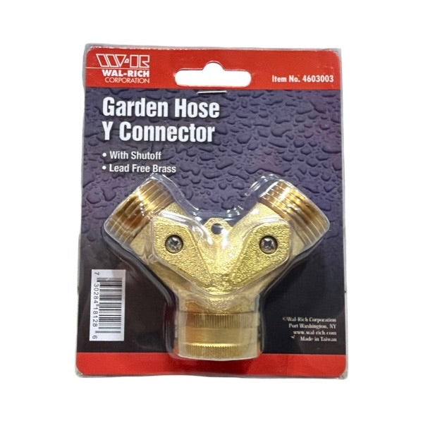 WAL-RICH Wal-Rich 4603003 Brass Siamese Connection With Shut Off 3/4 Inch