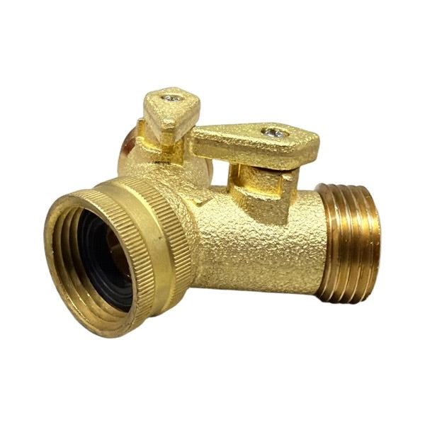 WAL-RICH Wal-Rich 4603003 Brass Siamese Connection With Shut Off 3/4 Inch