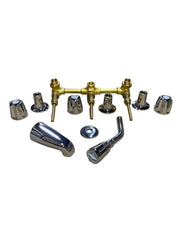 WAL-RICH Wal-Rich 4703304 Three-Handle Tub/Shower Faucet with Tub Spout, Shower Head, and Shower Arm 11 Inch
