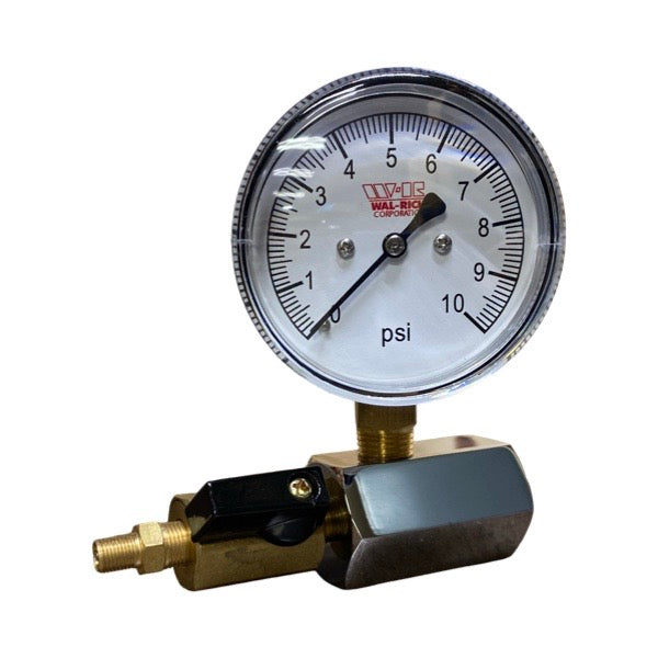 WAL-RICH Wal-Rich 1838112 low pressure diaphragm gas test kit 10 PSI 2 1/2 inch gauge 1/4 inch NPT connection