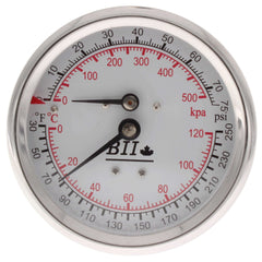 BOSHART Boshart TR30-CB2S-60/250 1/2 inches NPT 3 inches face temperature & pressure gauge short tridicator