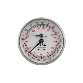 BOSHART Boshart TR30-CB2S-60/250 1/2 inches NPT 3 inches face temperature & pressure gauge short tridicator