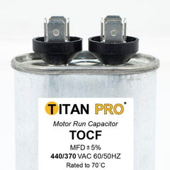 DIVERSITECH Diversitech TOCF12.5 run capacitor 440/370V 12.5 MFD oval single section
